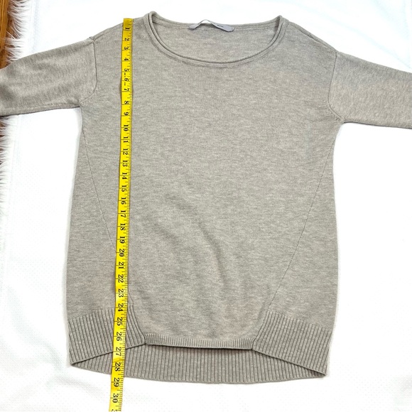 Athleta Merino Extra Fine Wool Sweater Pullover Women S Long Sleeve Tan Brown - Picture 7 of 12